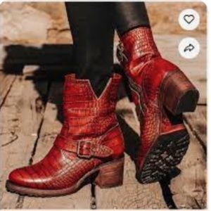 Freebird Red Crocodile Boots - Sz 11